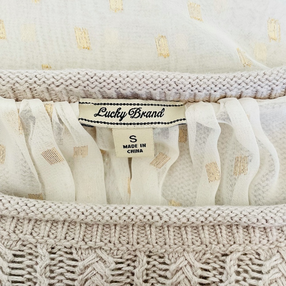 Luck Brand 🍀 Sliver Sweater with Sheer Back - Picture 5 of 7